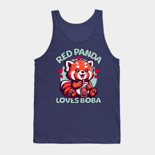 Red Panda Loves Boba Tank Top